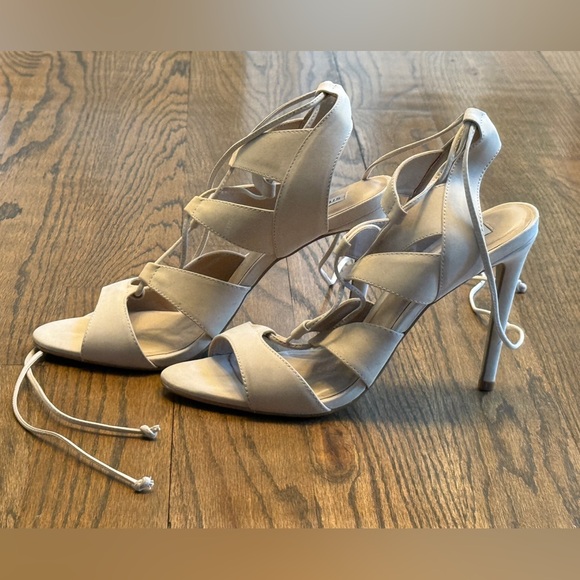 Steve Madden Shoes - Steve Madden Nude Lace-Up Stiletto Heels – Size 11